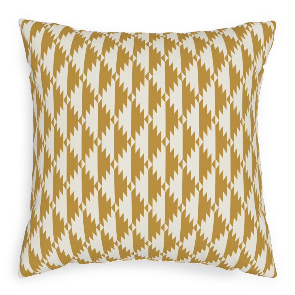 Tribal - Gold Pillow, Woven, Black, 20x20, Single Sided, Yellow