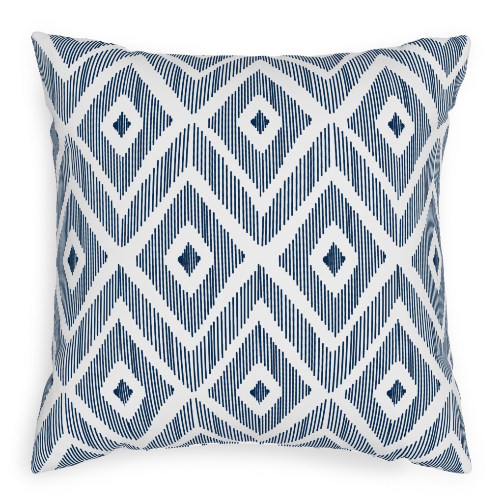 Ikat - Navy Pillow, Woven, Black, 20x20, Single Sided, Blue, True Blue
