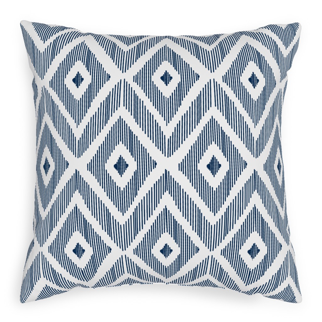 Ikat - Navy Pillow, Woven, Black, 20x20, Single Sided, Blue