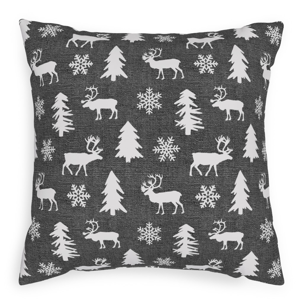 Winter Forest on Canvas Pillow, Woven, Black, 20x20, Single Sided, Gray, Gray
