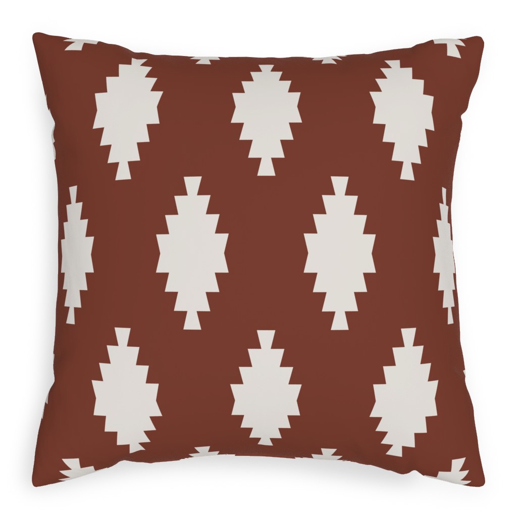 Taos Tile - Marsala Pillow, Woven, Black, 20x20, Single Sided, Brown