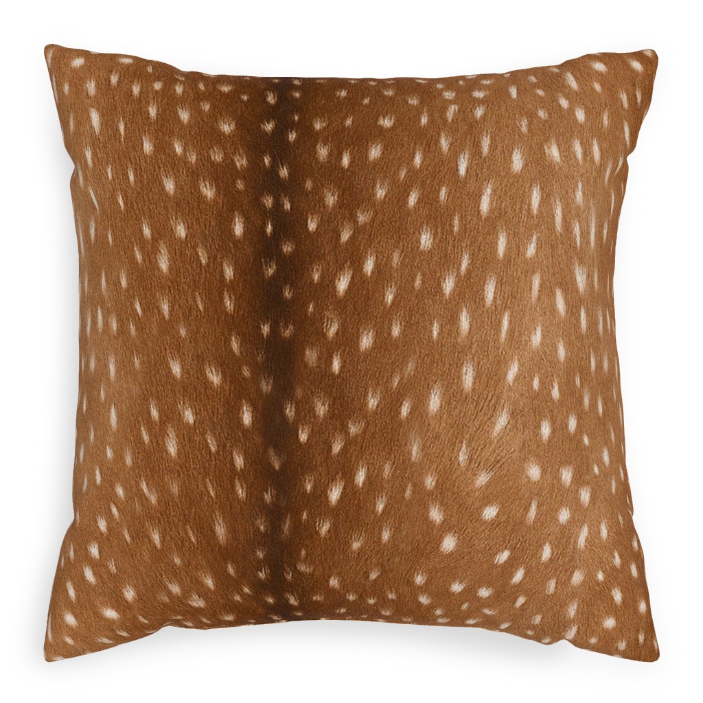 Bright Deer Hide- Brown Pillow, Woven, Black, 20x20, Single Sided, Brown, Brown