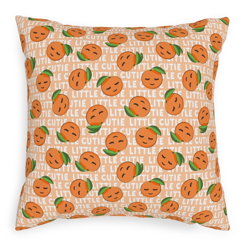 Little Cutie - Happy Oranges - Orange Pillow, Woven, Black, 20x20, Single Sided, Orange, Orange
