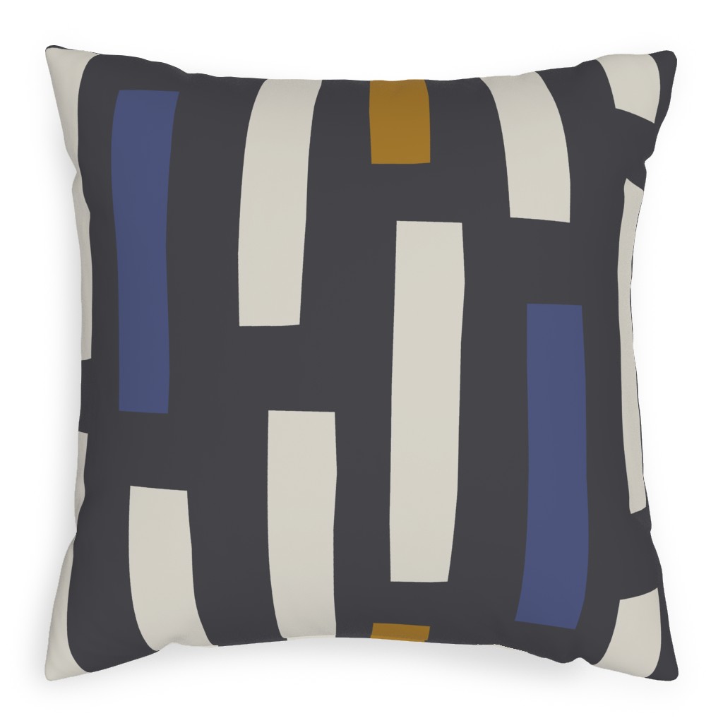 Blocks - Multi Pillow, Woven, Black, 20x20, Single Sided, Multicolor