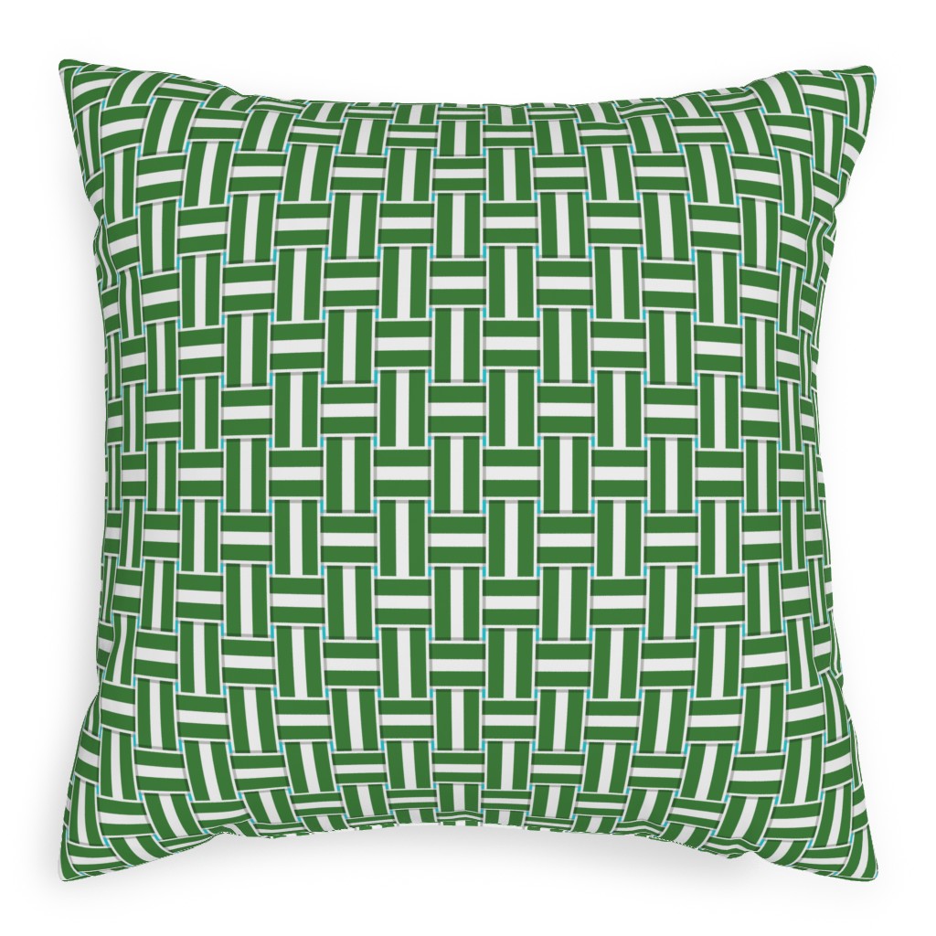 Chaise Lounge - Green Pillow, Woven, Black, 20x20, Single Sided, Green, Classic Green