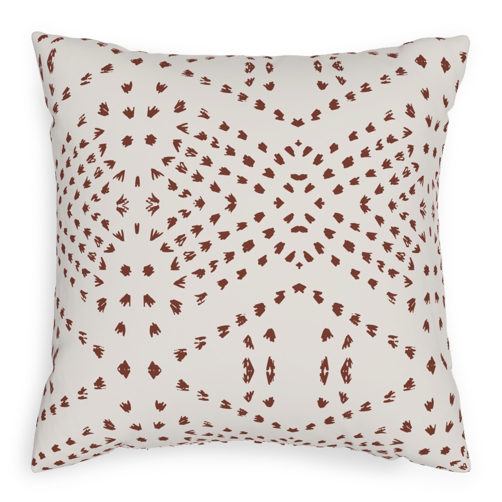 Boho Tile Pillow, Woven, Black, 20x20, Single Sided, Beige, Sap