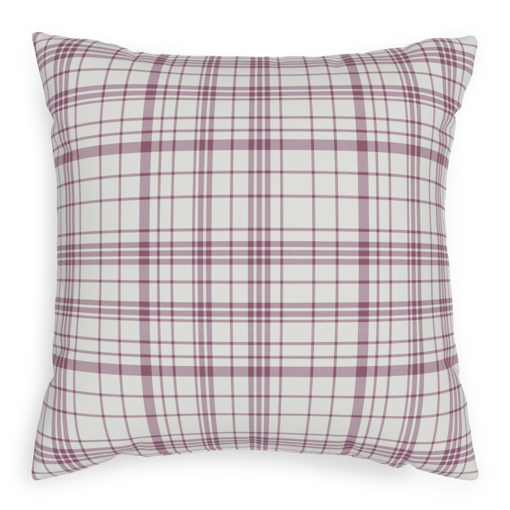 Tartan Check Pillow, Woven, Black, 20x20, Single Sided, Purple