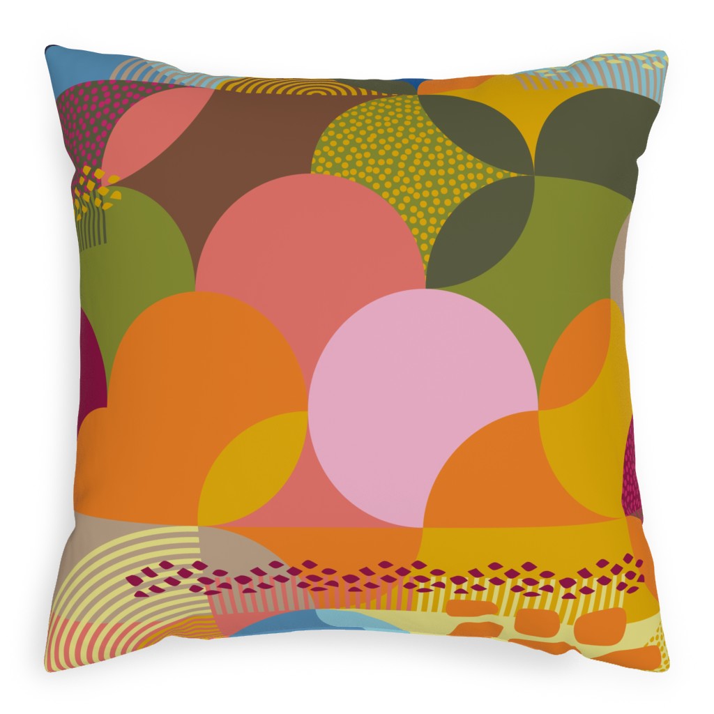 Summertime - Multi Pillow, Woven, Black, 20x20, Single Sided, Multicolor