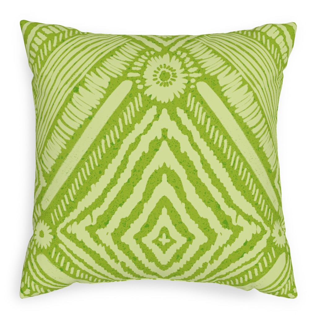 Textural Diamonds - Green Pillow, Woven, Black, 20x20, Single Sided, Green