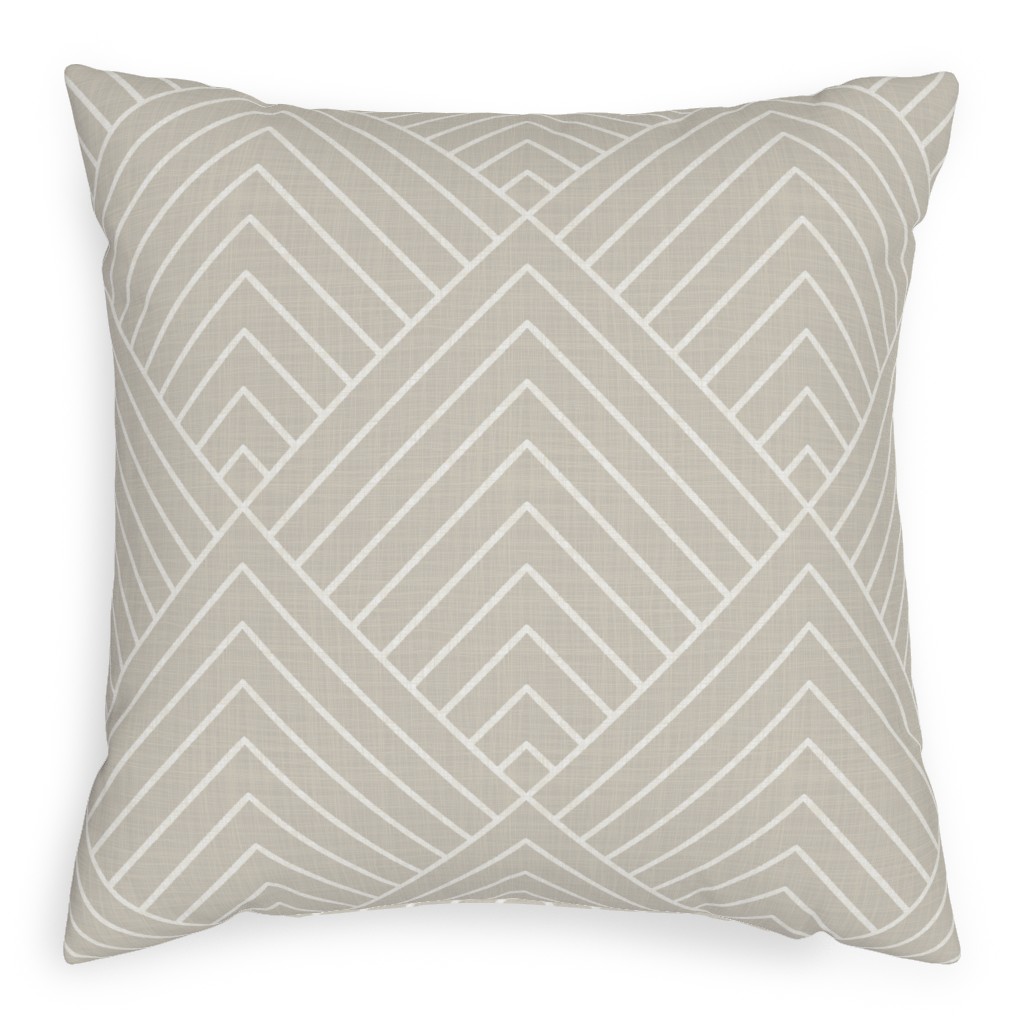 Wright Pillow, Woven, Beige, 20x20, Single Sided, Beige, Pebble