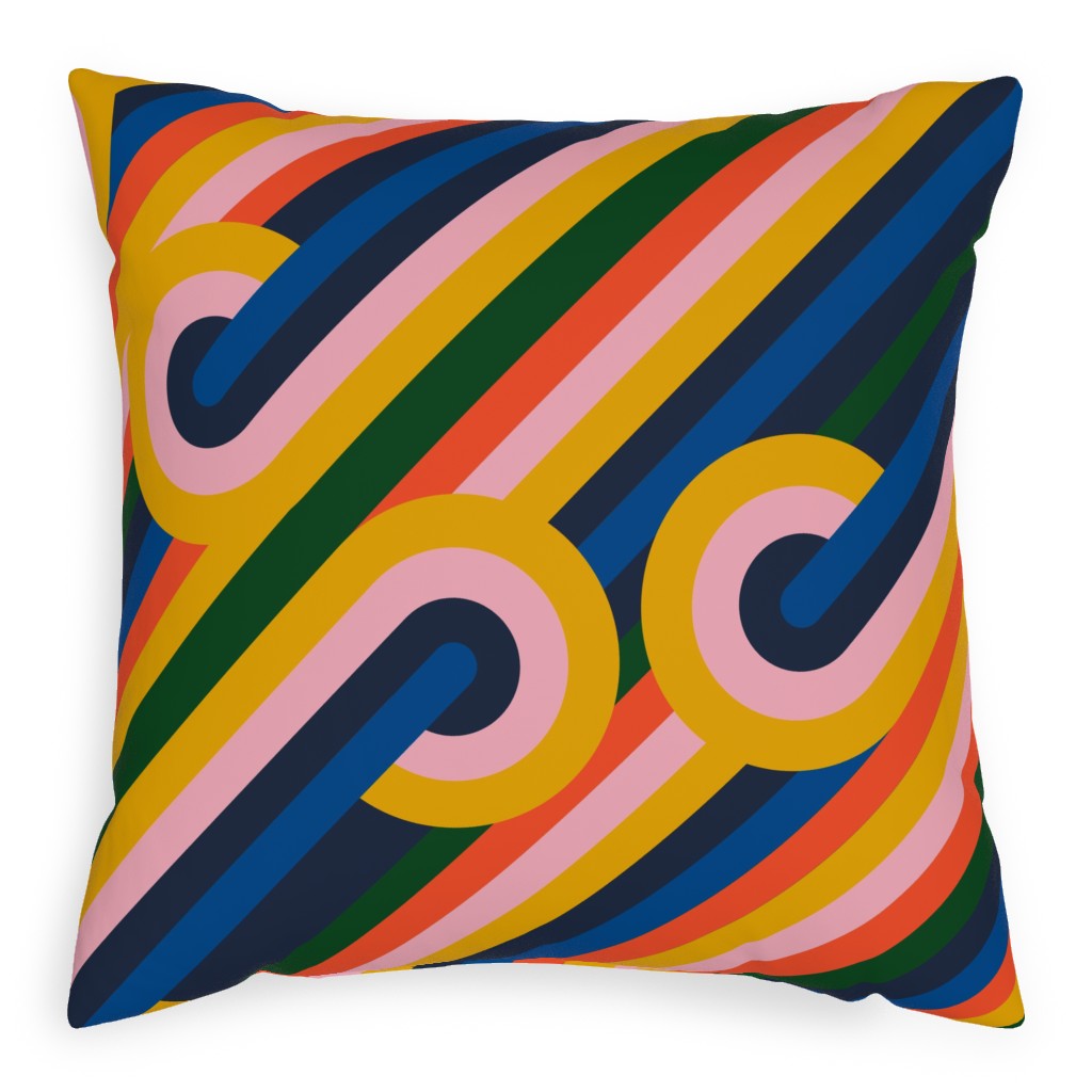 Modernist Loop - Multi Pillow, Woven, Beige, 20x20, Single Sided, Multicolor