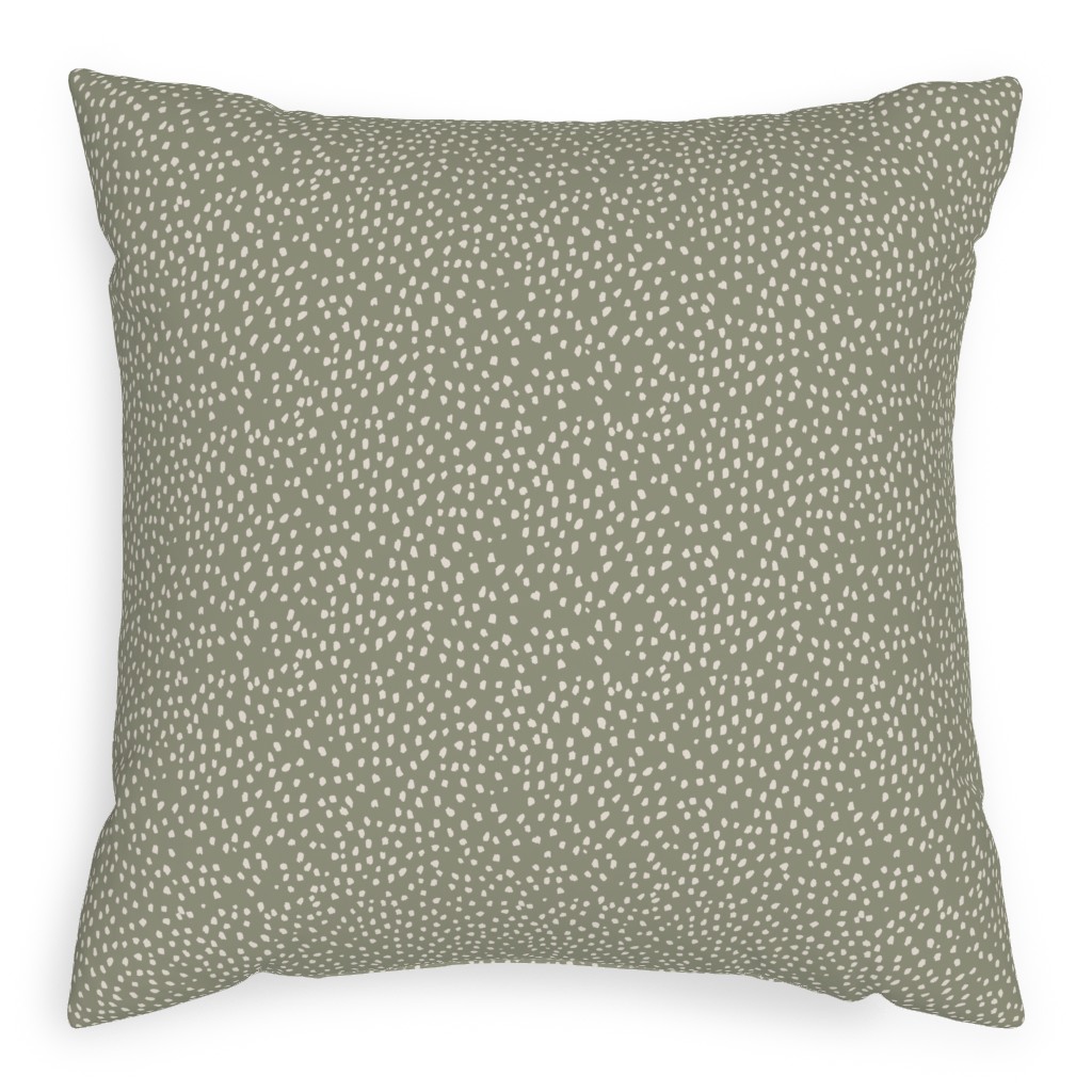 Retro Park Organic Speckle Marks Pillow, Woven, Beige, 20x20, Single Sided, Green