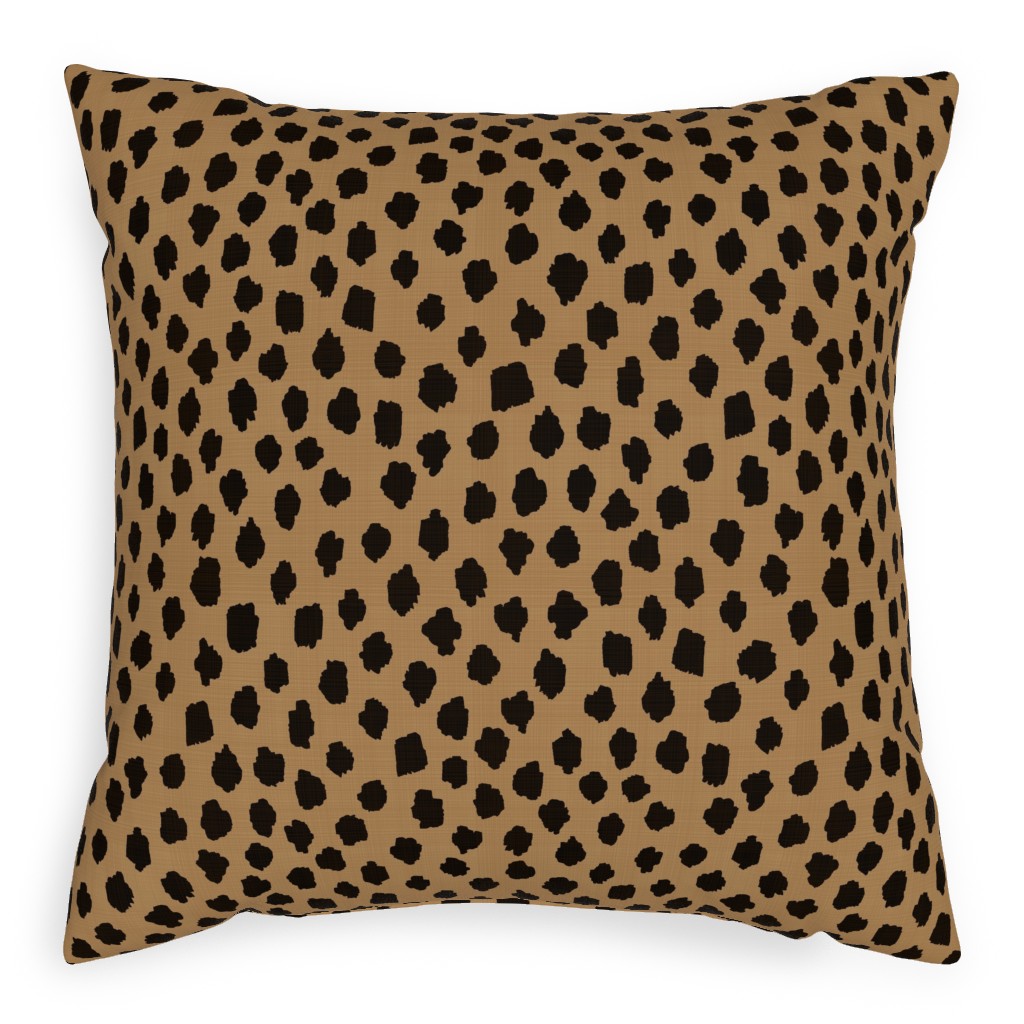 Cheetah Spots - Brown Pillow, Woven, Beige, 20x20, Single Sided, Brown