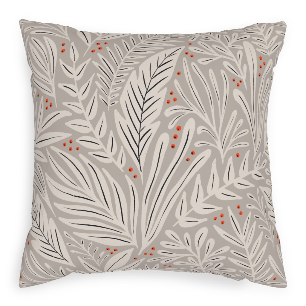 Annette Pillow, Woven, Beige, 20x20, Single Sided, Beige, Pebble