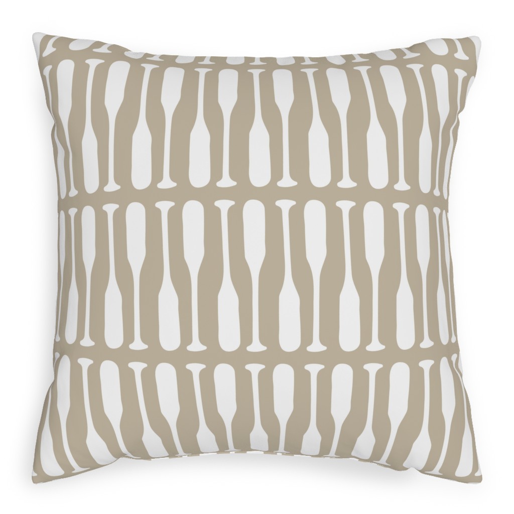 Nautical Boat Oars/Paddles - Neutral Beige Pillow, Woven, Beige, 20x20, Single Sided, Beige, Pearl