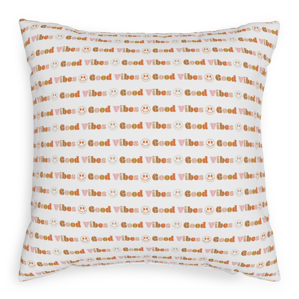 Good Vibes - Neutral Pillow, Woven, Beige, 20x20, Single Sided, Beige, Pearl