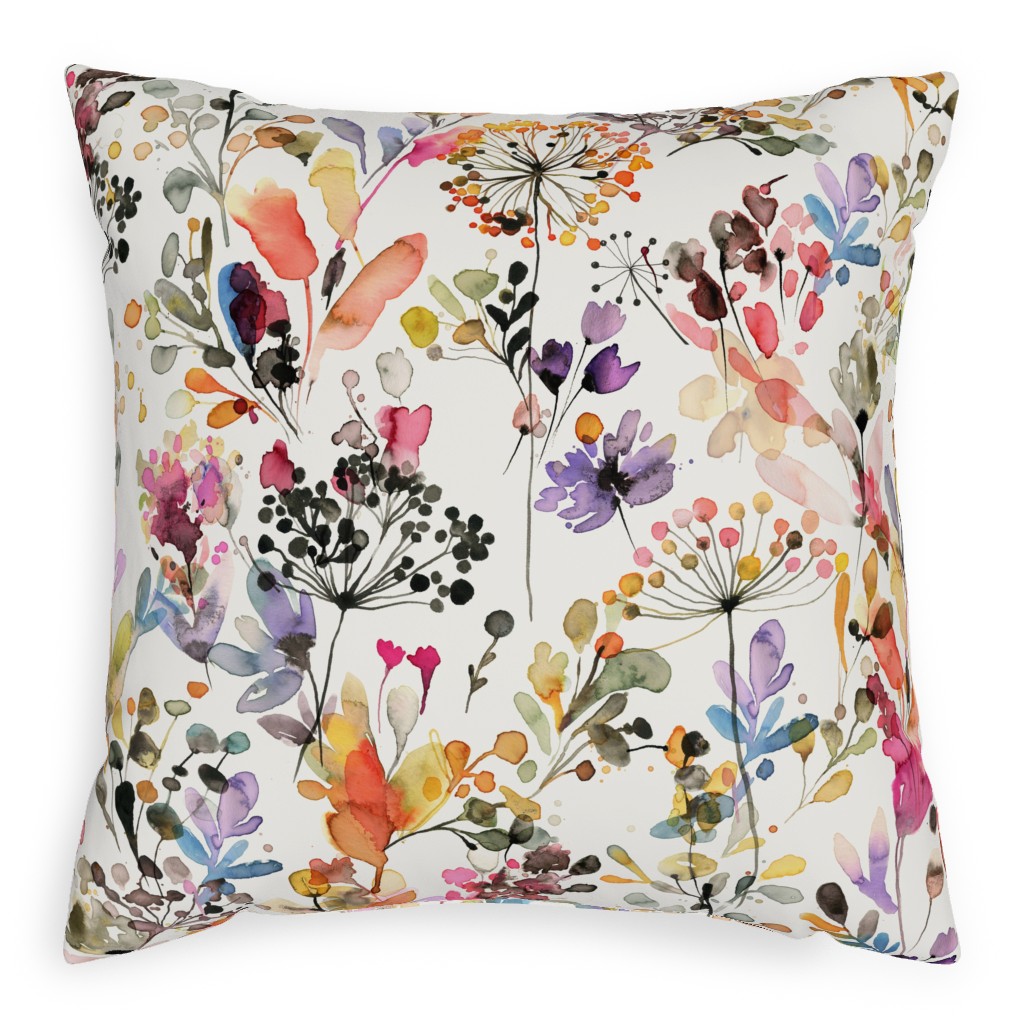 Wild Grasses - Multi Pillow, Woven, Beige, 20x20, Single Sided, Multicolor