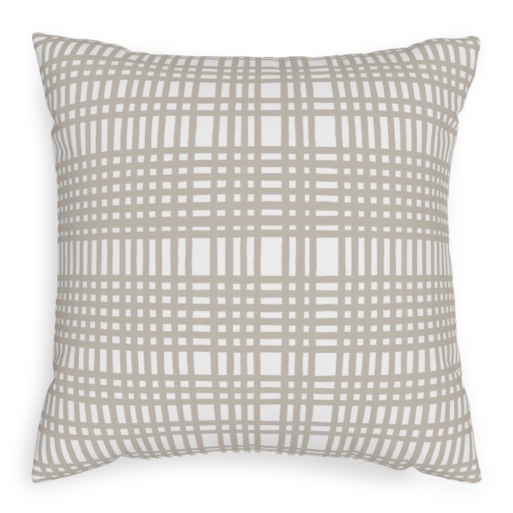 Loose Weave Pillow, Woven, Beige, 20x20, Single Sided, Gray