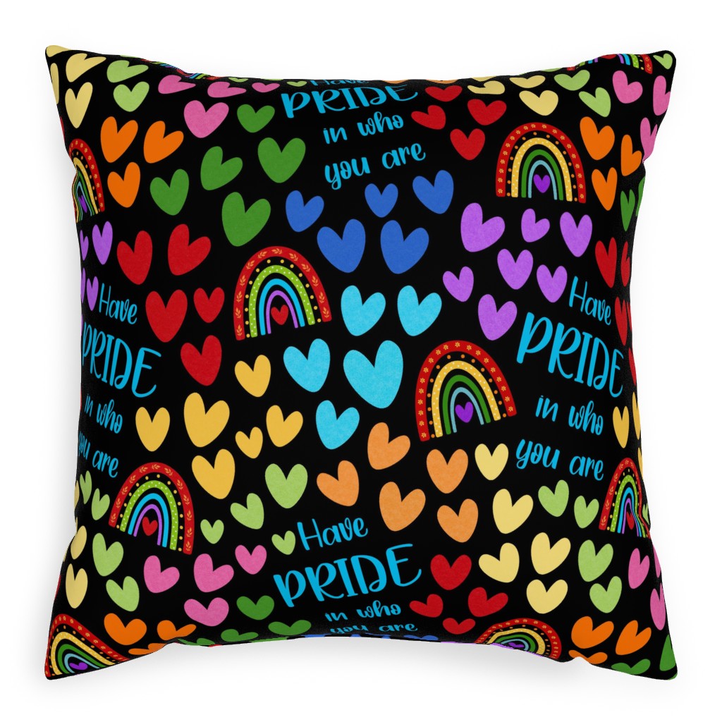 Have Pride in Who You Are - Black Pillow, Woven, Beige, 20x20, Single Sided, Multicolor