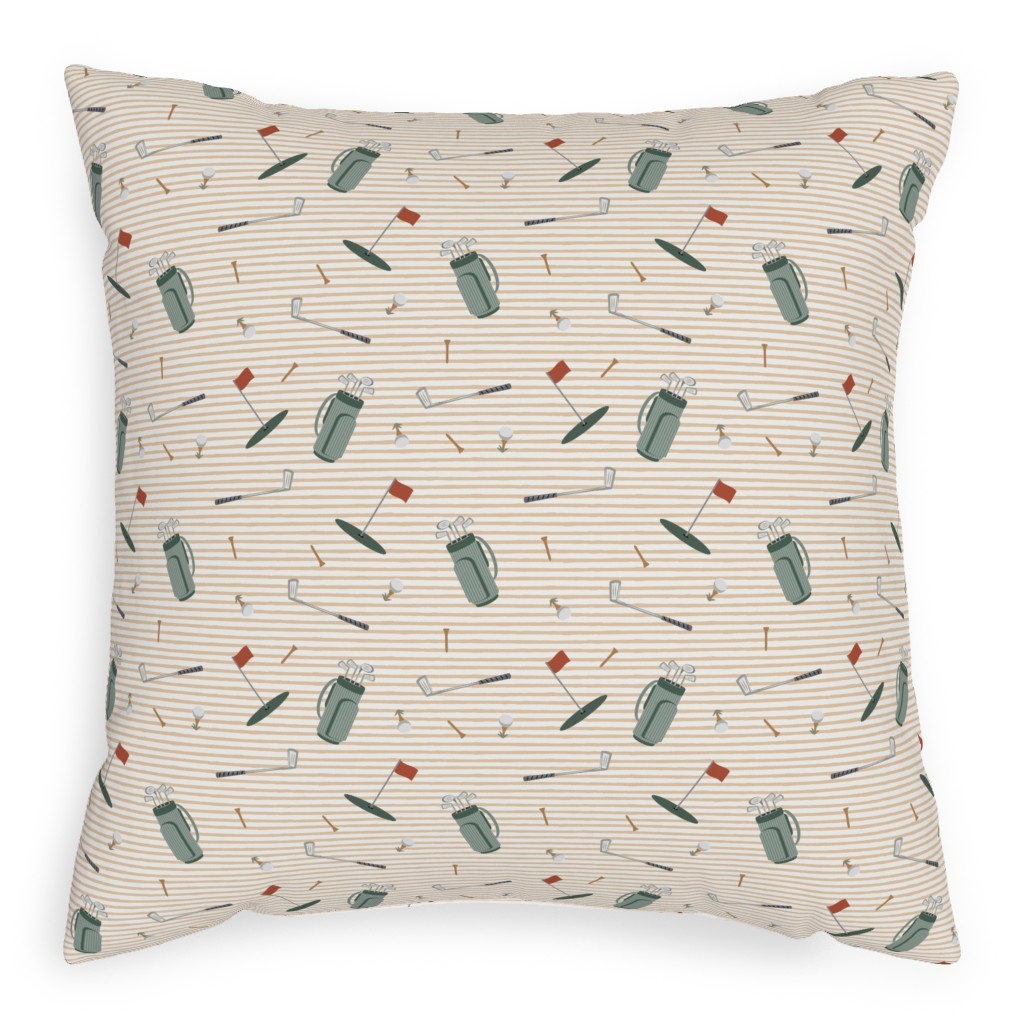 Tee Time - Neutral Pillow, Woven, Beige, 20x20, Single Sided, Beige, Pearl