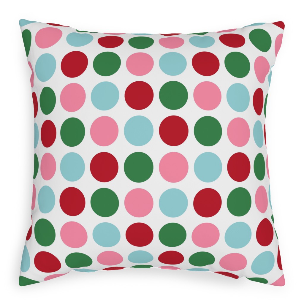Christmas Collection Polka Dots - Multi Pillow, Woven, Beige, 20x20, Single Sided, Multicolor