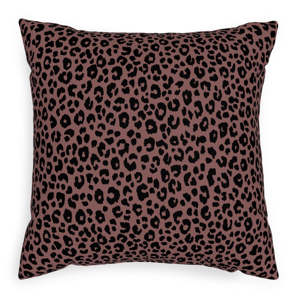 Leopard - Pale Mauve Pillow, Woven, Beige, 20x20, Single Sided, Pink, Bright Pink