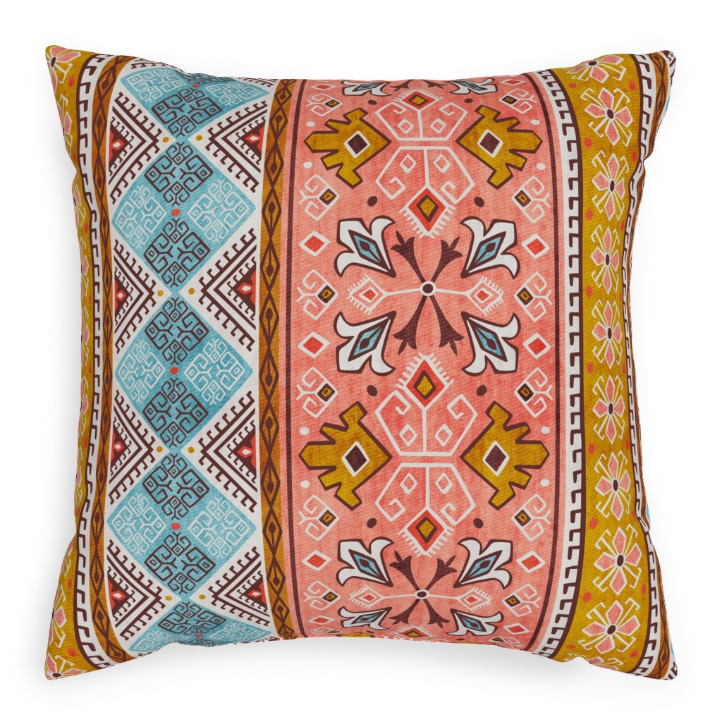 Grand Bazaar - Coral Spice Pillow, Woven, Beige, 20x20, Single Sided, Multicolor