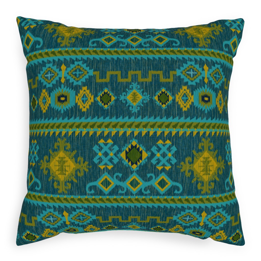 Kilim - Ocean Tones Pillow, Woven, Beige, 20x20, Single Sided, Green, Classic Green