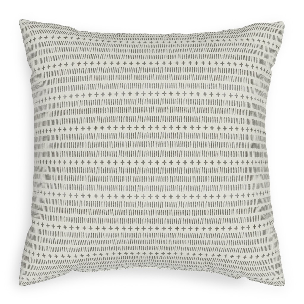 Modern Farmhouse Dash - Light Pillow, Woven, Beige, 20x20, Single Sided, Beige