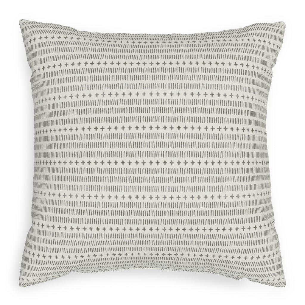 Modern Farmhouse Dash - Light Pillow, Woven, Beige, 20x20, Single Sided, Beige, Pearl