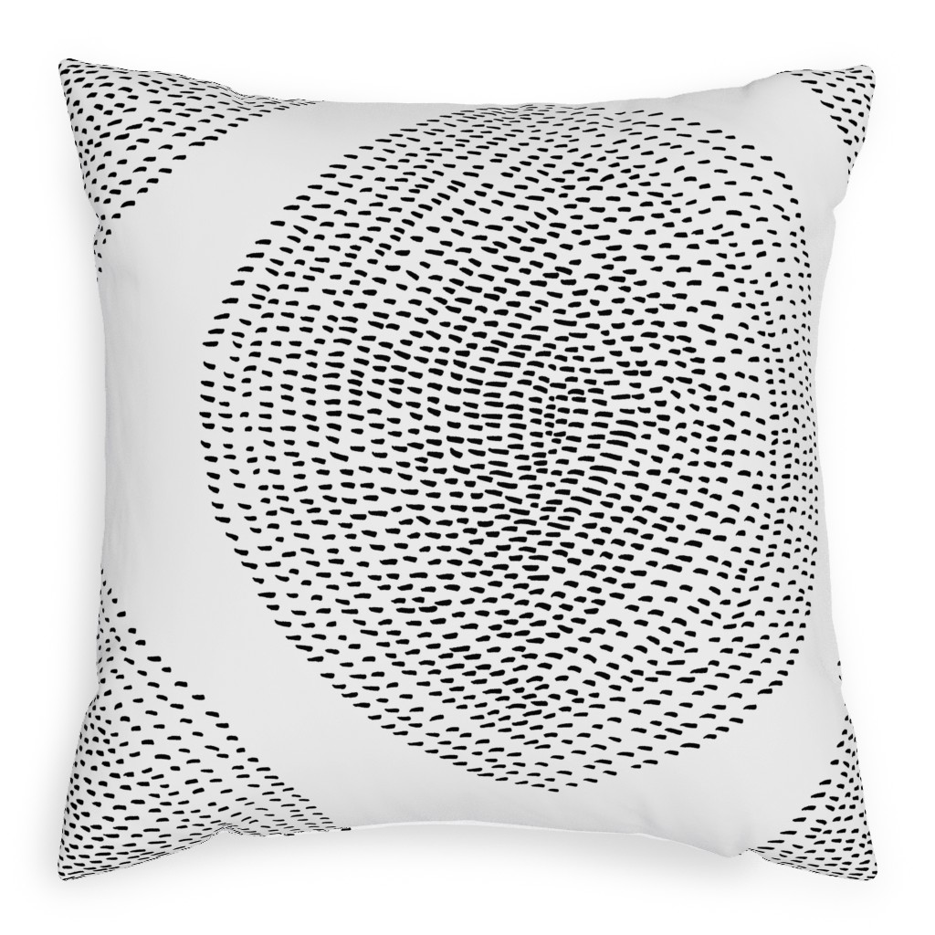 Stripy Boho Drop Pillow, Woven, Beige, 20x20, Single Sided, Black