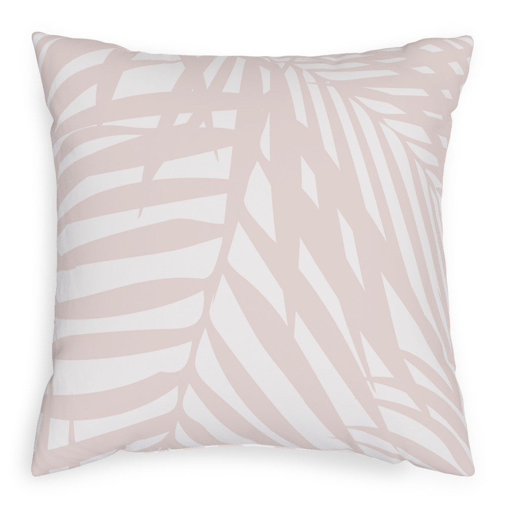 Fronds - Petal Pink Pillow, Woven, Beige, 20x20, Single Sided, Pink, Bright Pink