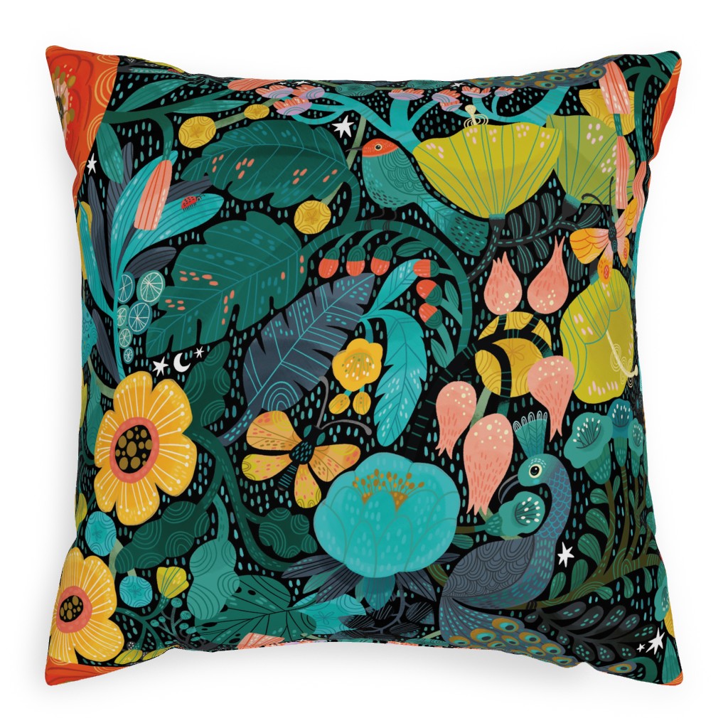 Bohemian Bop - Multi Pillow, Woven, Beige, 20x20, Single Sided, Multicolor