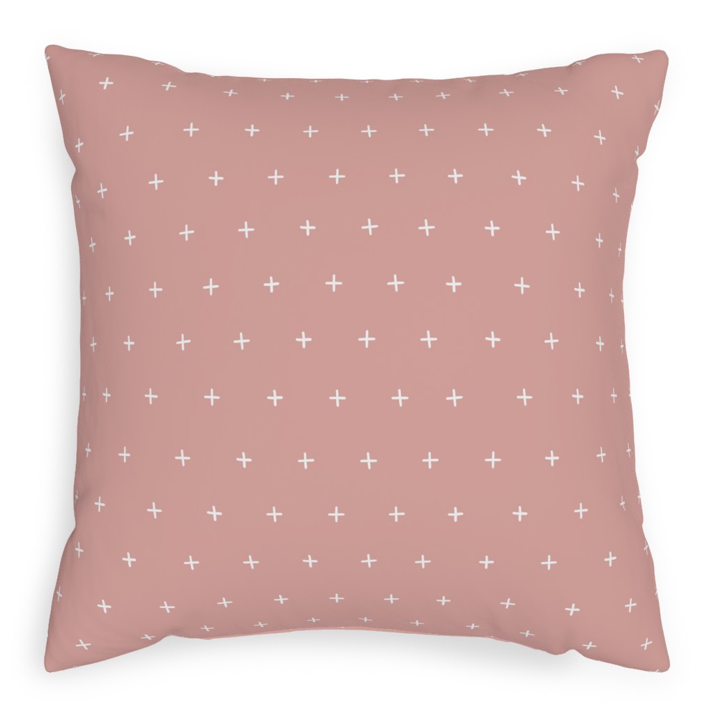 Plus on Dusty Pink Pillow, Woven, Beige, 20x20, Single Sided, Pink, Bright Pink