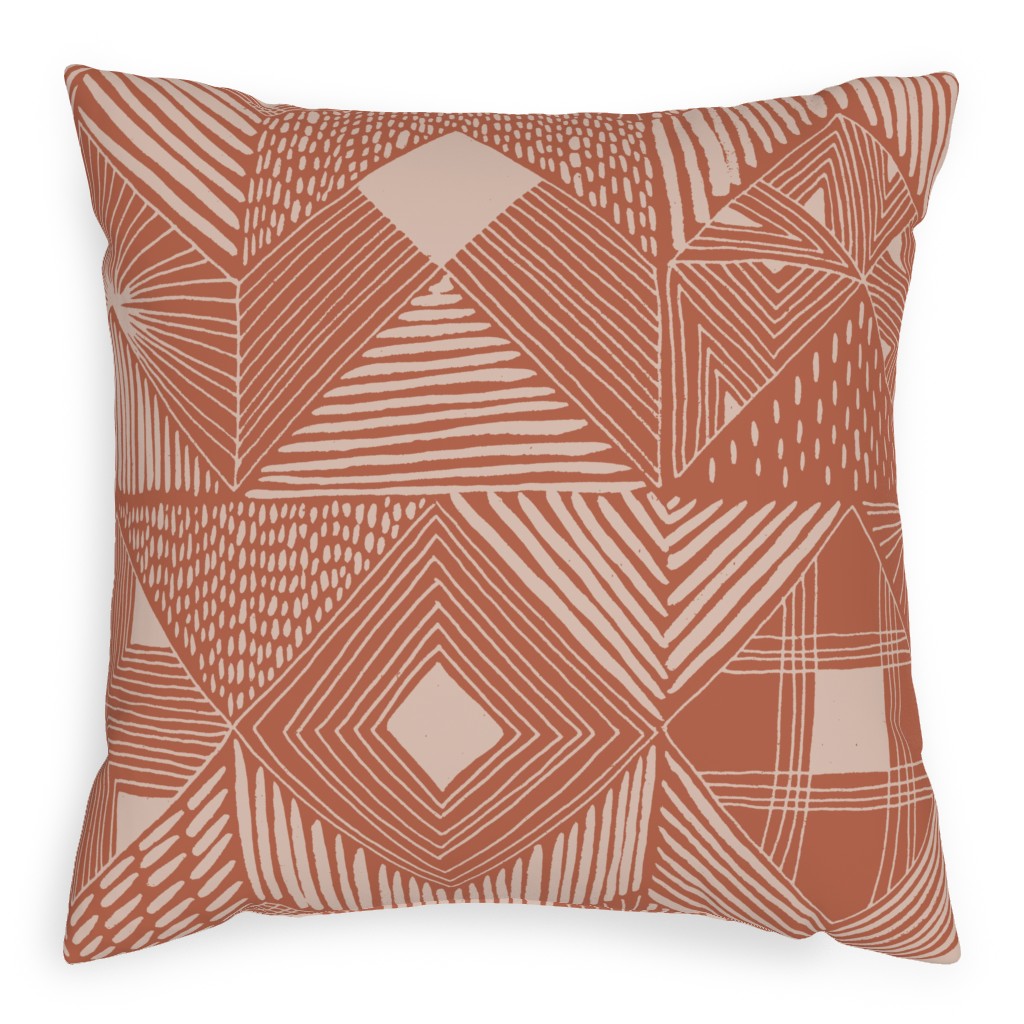 Neutral Retreat - Terracotta Pillow, Woven, Beige, 20x20, Single Sided, Pink