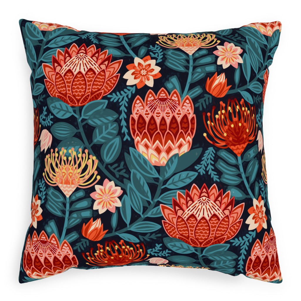 Portea Chinz - Multi Pillow, Woven, Beige, 20x20, Single Sided, Multicolor