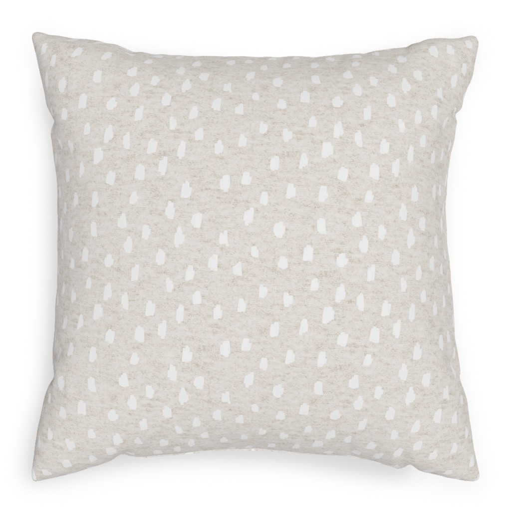 White Speckle Dot on Textured Oatmeal Pillow, Woven, Beige, 20x20, Single Sided, Beige, Pearl