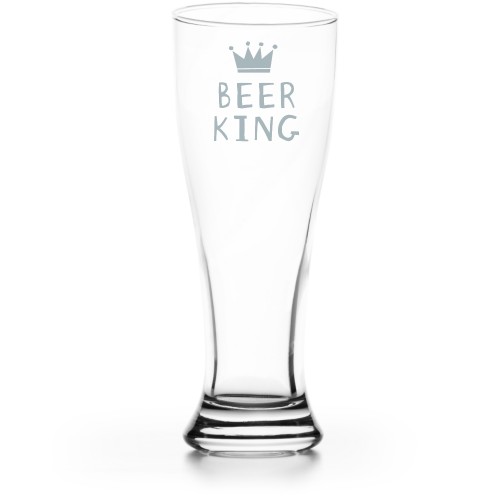 Crown King Pilsner Glass, Glass, Pilsner Glass Single Side, None, White