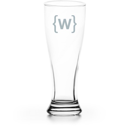 Bracket Monogram Pilsner Glass, Glass, Pilsner Glass Double Side, None, White