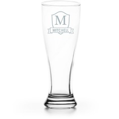 plaque and banner pilsner glass