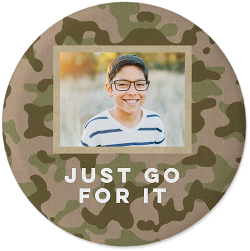 Adventure Camouflage Pins, Large Circle, Green