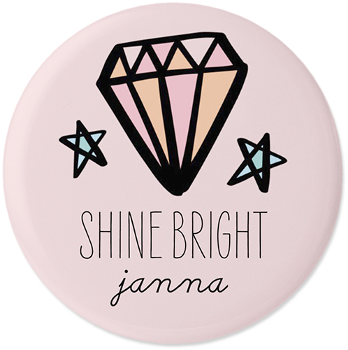 Emoji Shine Bright Pins, Large Circle, Pink