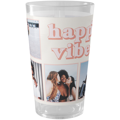 Happy Vibes Outdoor Pint Glass, Pink