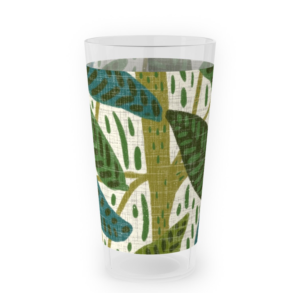 Jungle Foliage - Green Outdoor Pint Glass, Green