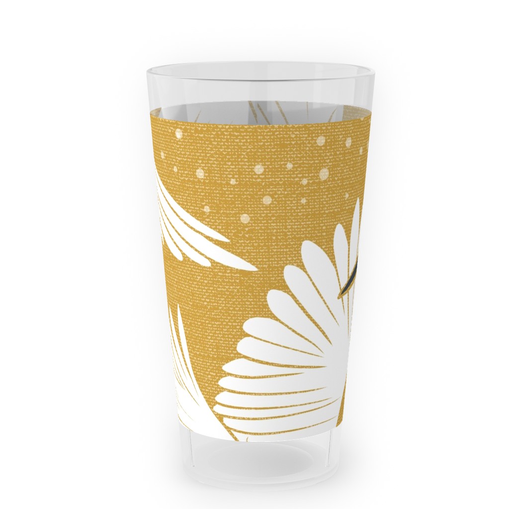 Soaring Wings Cranes Outdoor Pint Glass, Yellow