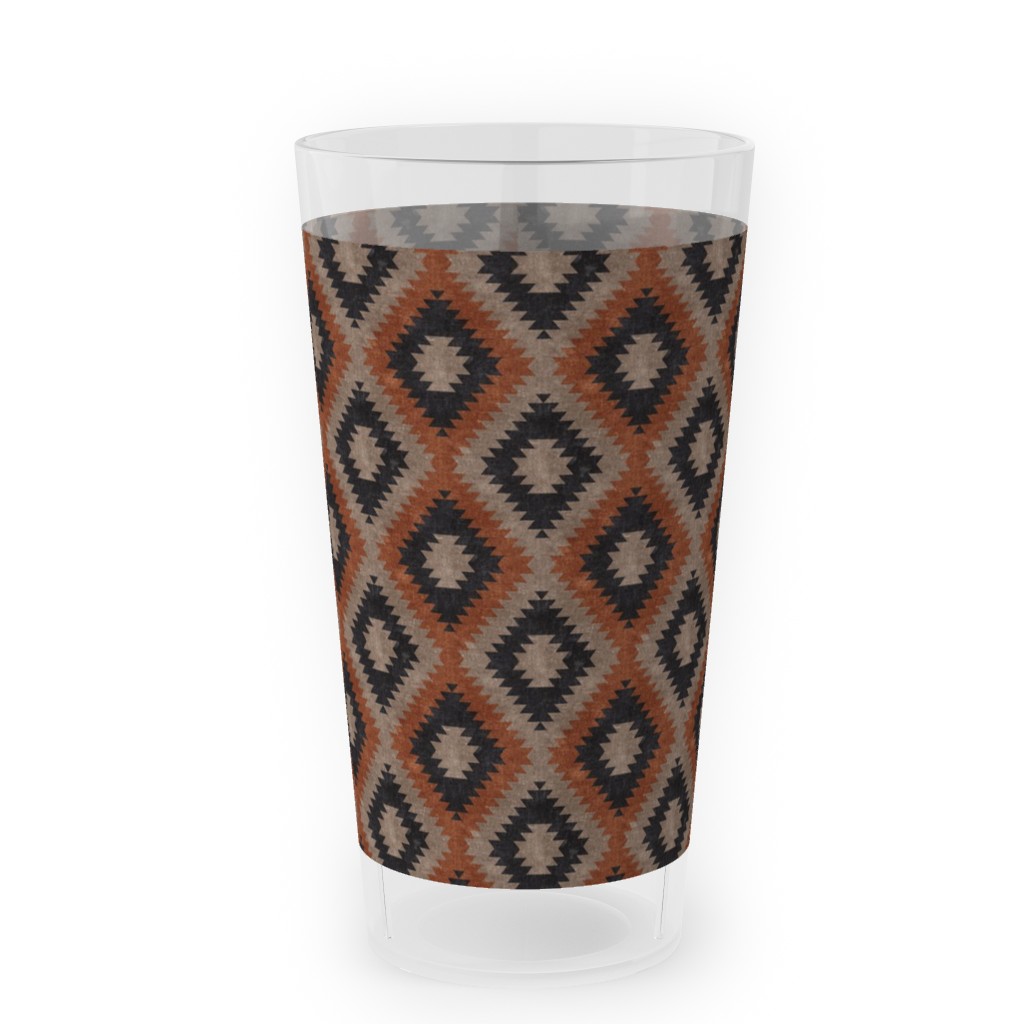 Aztec Outdoor Pint Glass, Brown