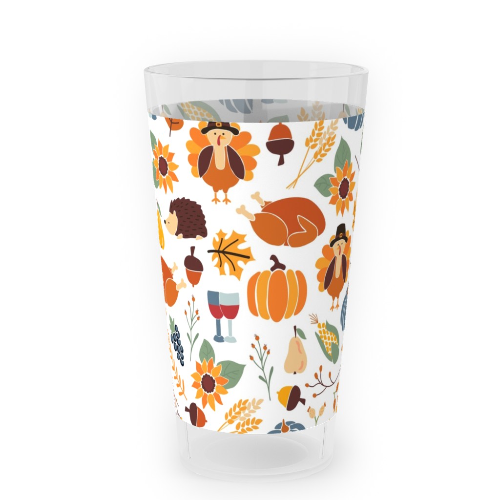 Thanksgiving Table Outdoor Pint Glass, Multicolor