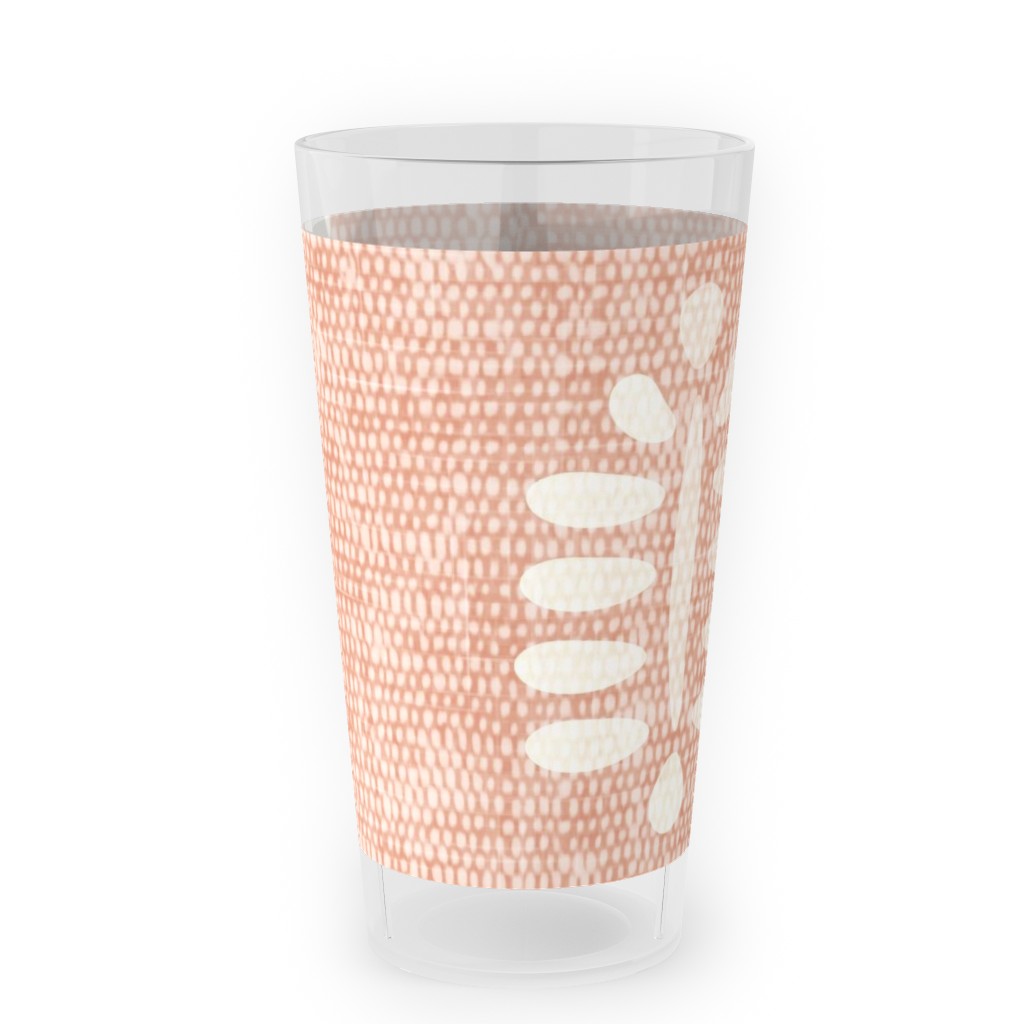 Block Print Fern - Dusty Pink Outdoor Pint Glass, Pink