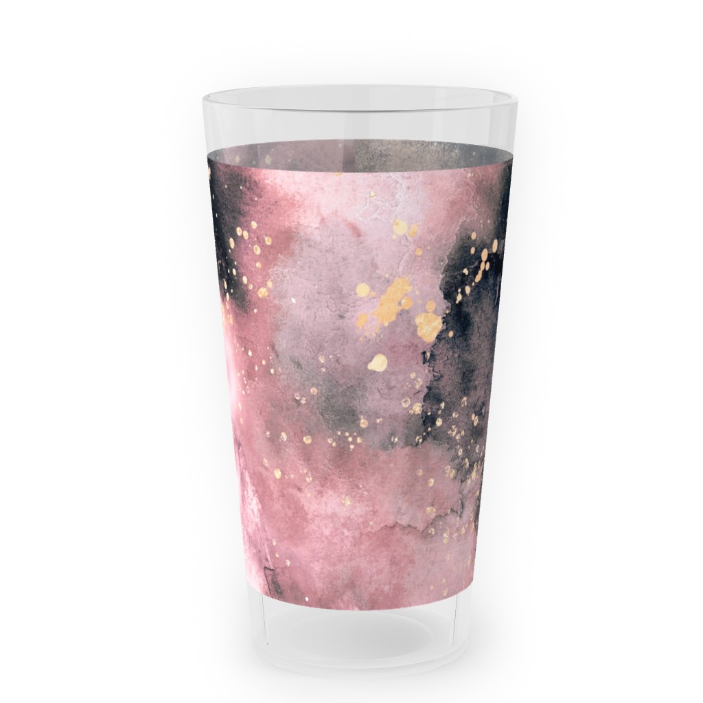 Watercolor Marble - Pink Outdoor Pint Glass, Pink