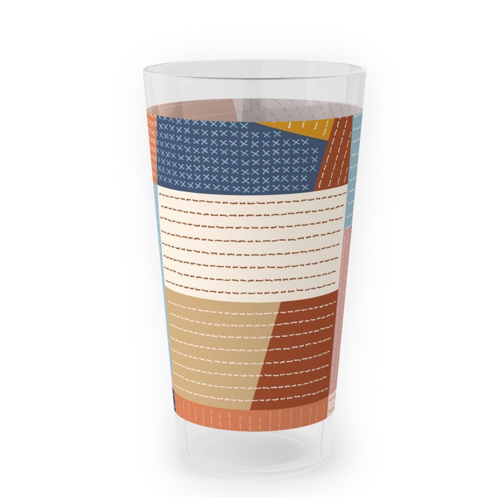 Modern Patchwork - Multi Outdoor Pint Glass, Multicolor